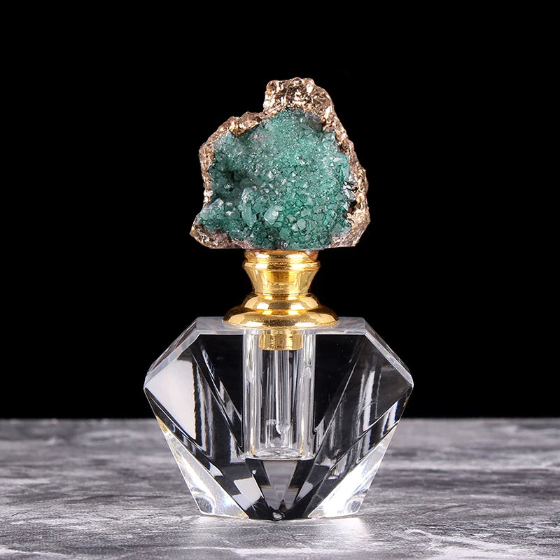 Natural Quartz Agate Crystal Perfume Bottle Refillable Essential Oil Smear Bottle Valentine's Day Gifts Wedding Favors Souvenir