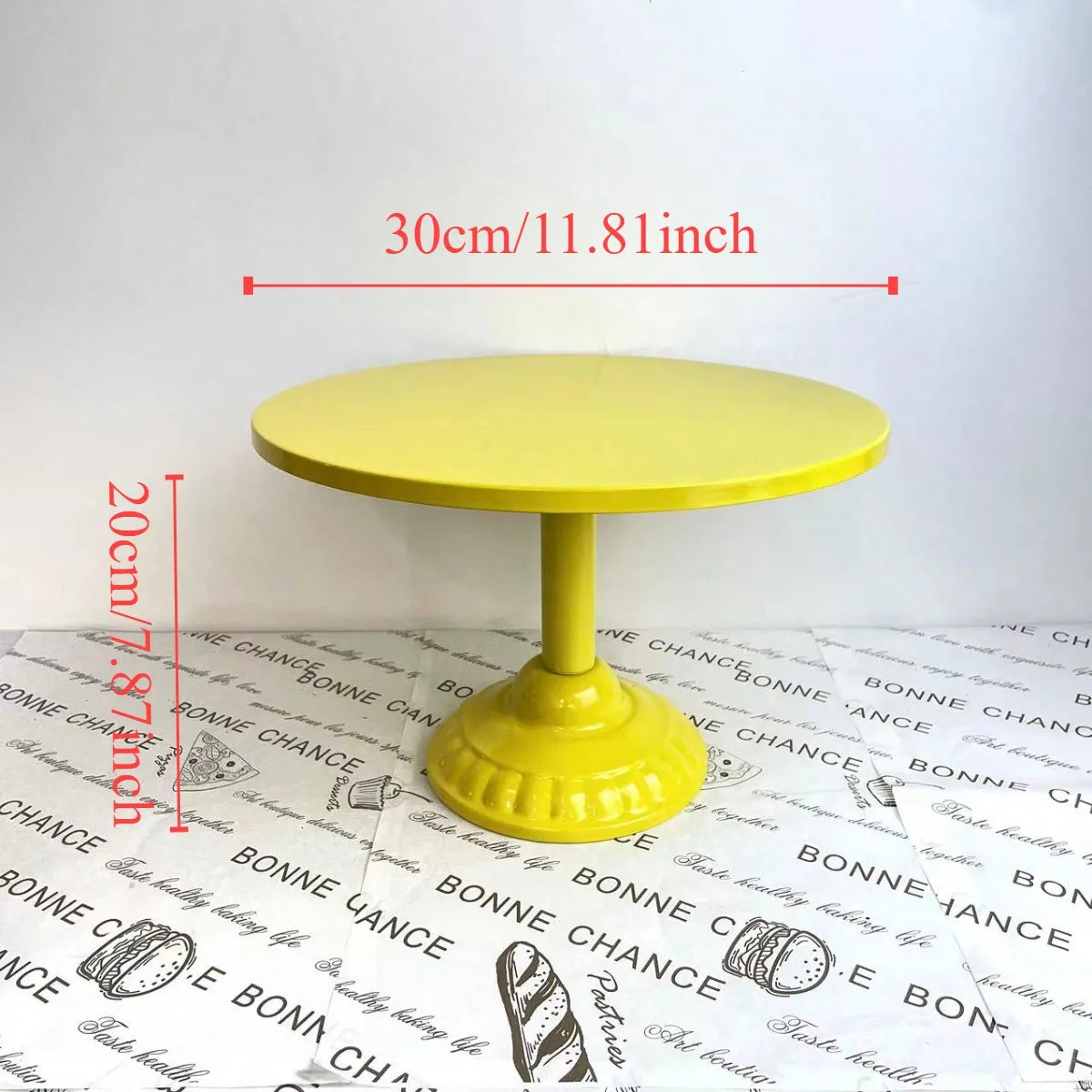 Yellow Cake Stand Wrought Iron Dessert Tray Afternoon Tea Birthday Party Home Decor Fruit Display Stand Plate