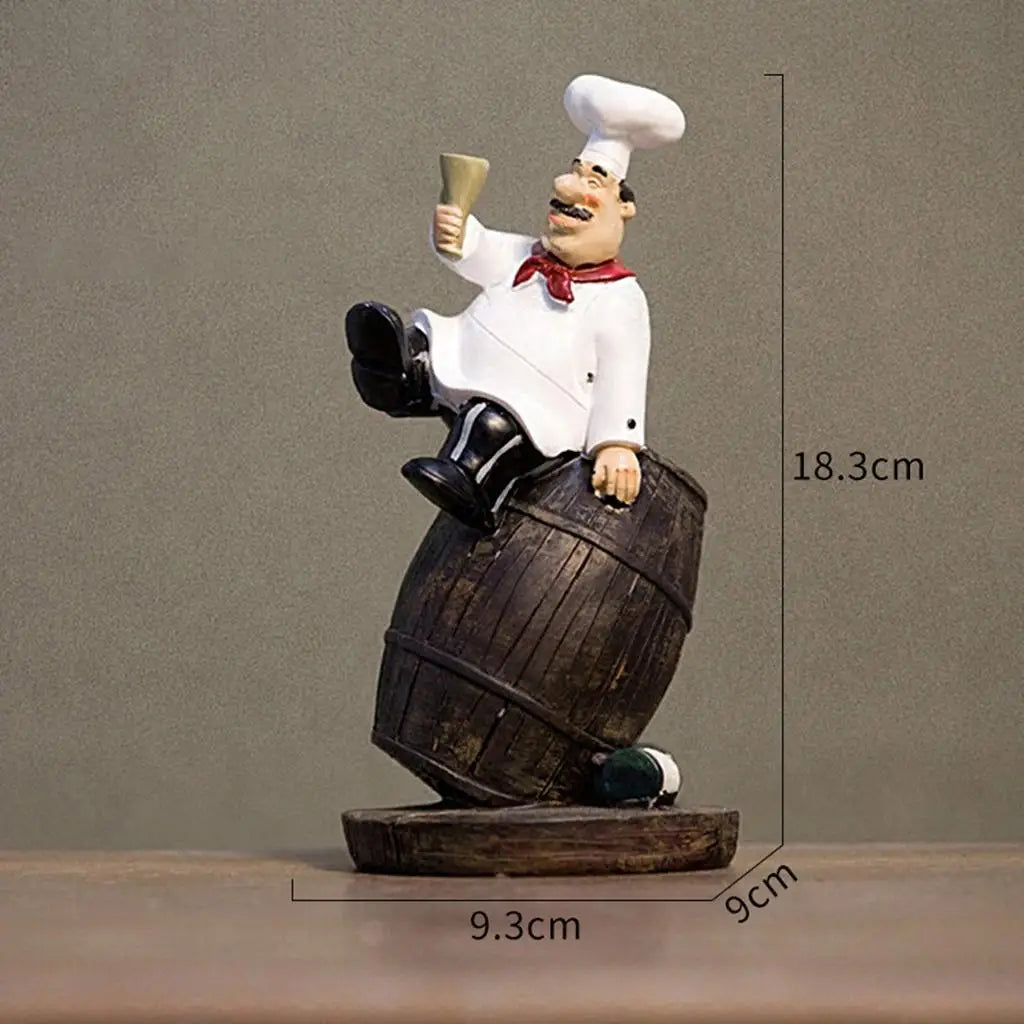 French Decorative Chef Figurine Ornaments - 3D Resin Home Decoration for Gourmet Kitchen Decorations & Collectible Housewarming