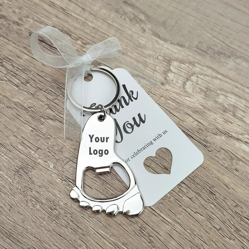 Personalized Baby Foot Favor – Custom Bottle Opener Keychain