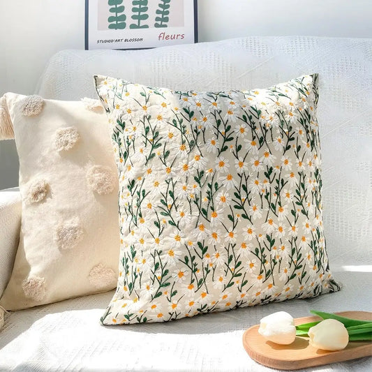 BUYNOW Hoop Flover Tufted Polka Dot Floret Embroidery Pillowcase Bohemian Living Room Sofa Cushion Cover HomeParty Bedroom Decor