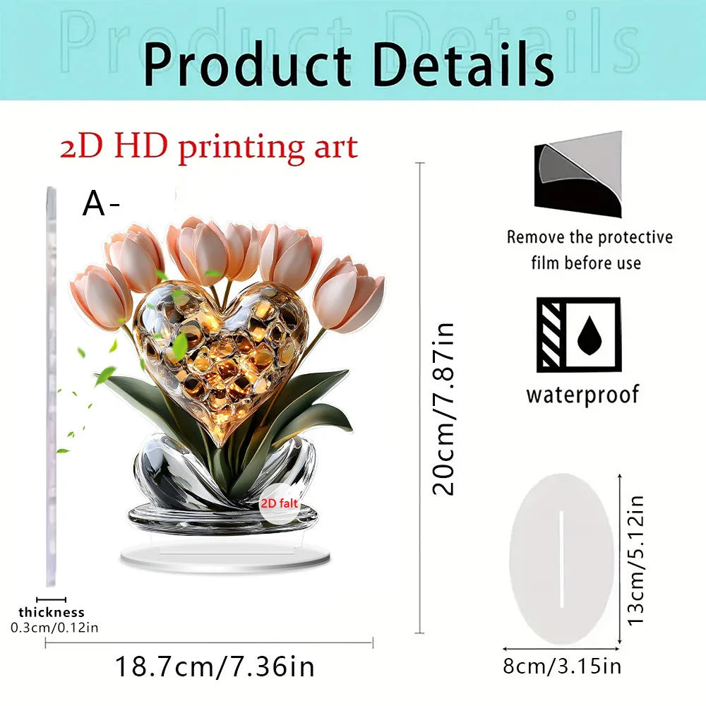 Crystal Rose Flower Figurine Glass Princess Style Dreamy Rose Flower Ornament Gift For Lady Home Table Wedding Decor