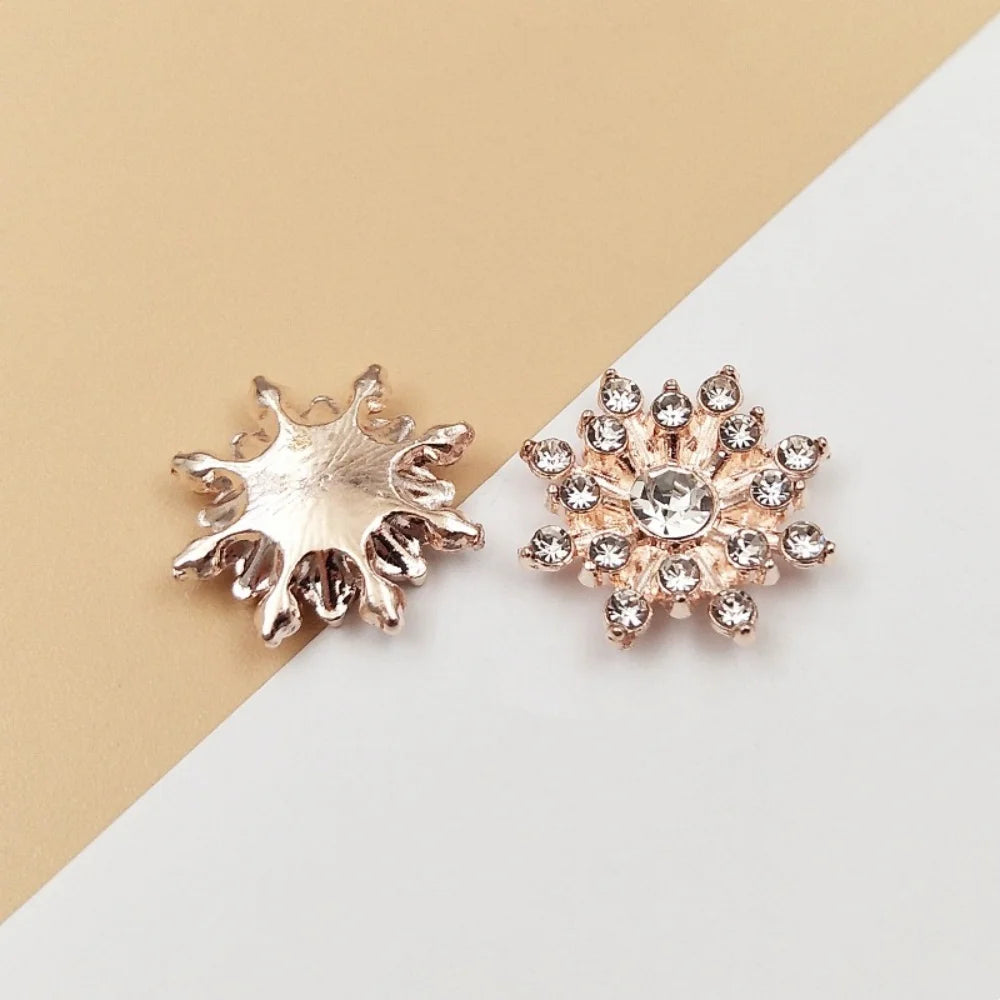 10Pcs/set Pearl Rhinestone Flower Jewelry Accessories Hair Making DIY Jewelry Findings Accessories 15X15mm