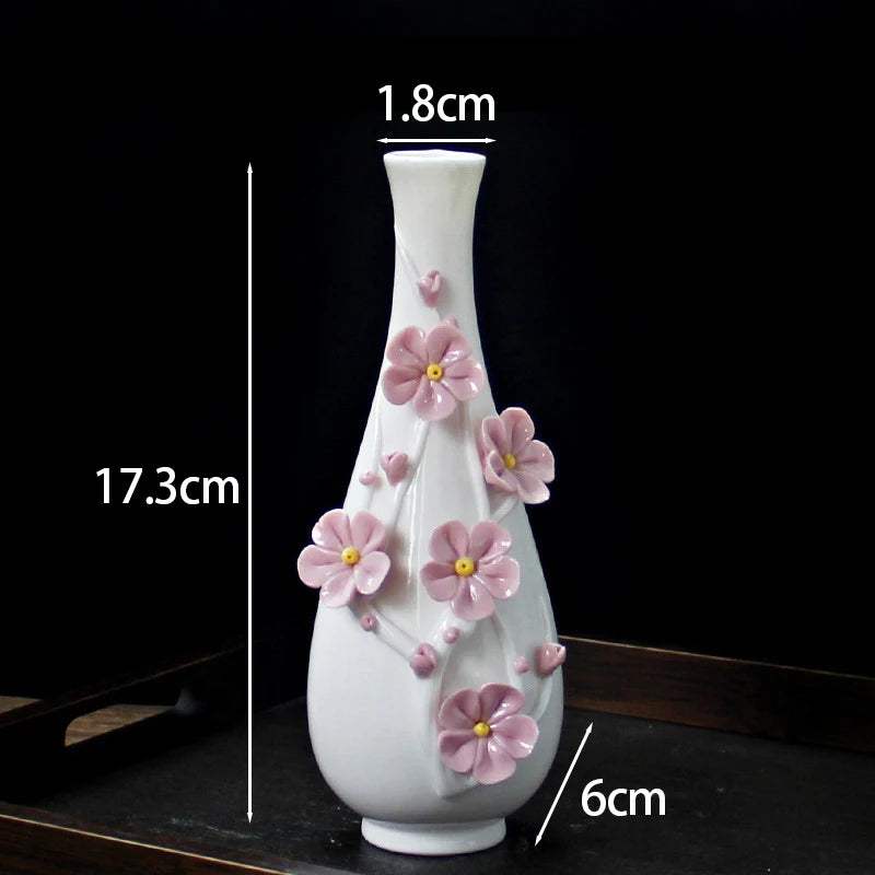 Hand-painted Vase Ornaments Ceramic Mini Flower Inserted Dry Flower Fragrance Bottle Home Desktop Decoration Crafts