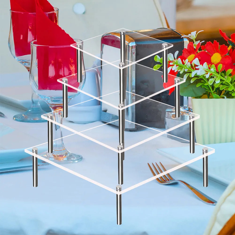 15/20/25/30cm Acrylic Cake Stand Cupcake Stand Dessert Table Display Set For Birthday Wedding Party Household Stand