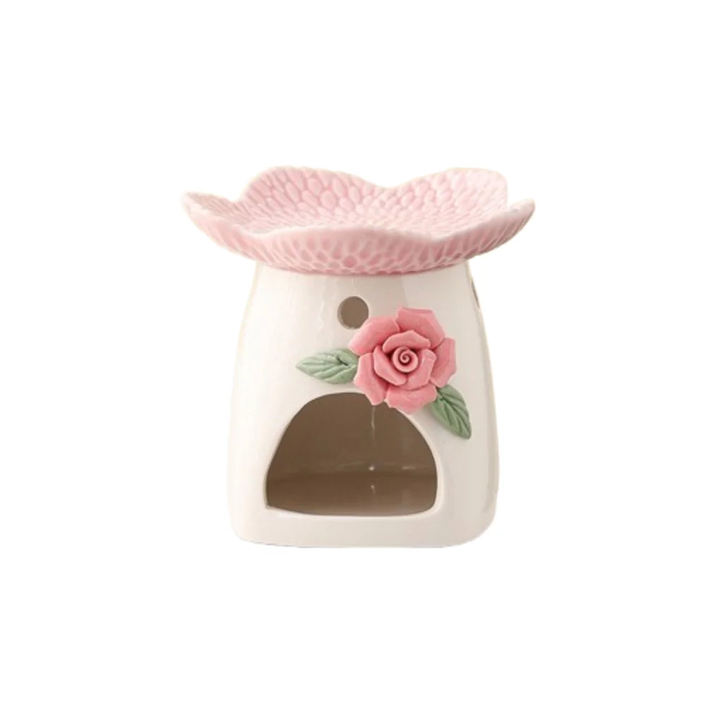 Non-Toxic Ceramic Flower Aromatherapy Stove Eco-Friendly Heat Resistant Essential Oil Diffuser Handmade Candle Stove Bedroom