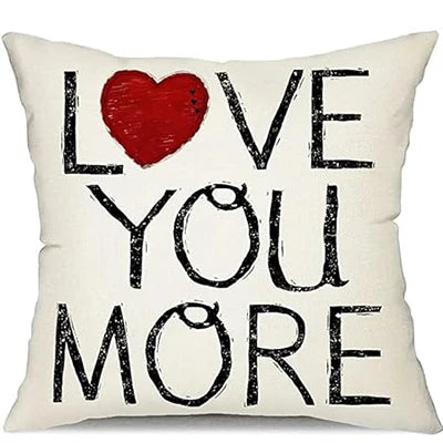 Valentine's Day Pillowcase Red Heart Love You Pillow Cushion Valentine's Day Decoration Pillowcase Home Sofa Decoration