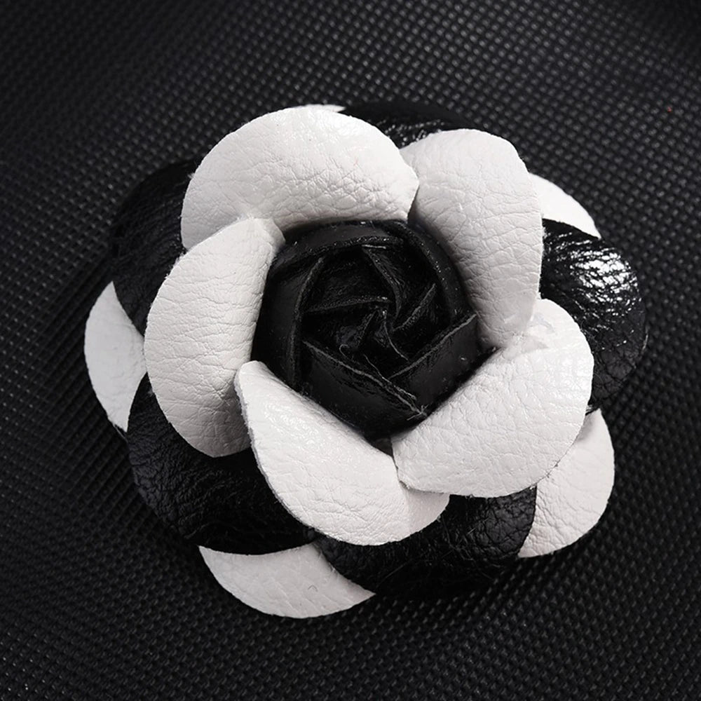 Pin Lapel Sewing Fabric Brooch Jewelry PU Leather Camellia Flower DIY Craft Supplies Corsage