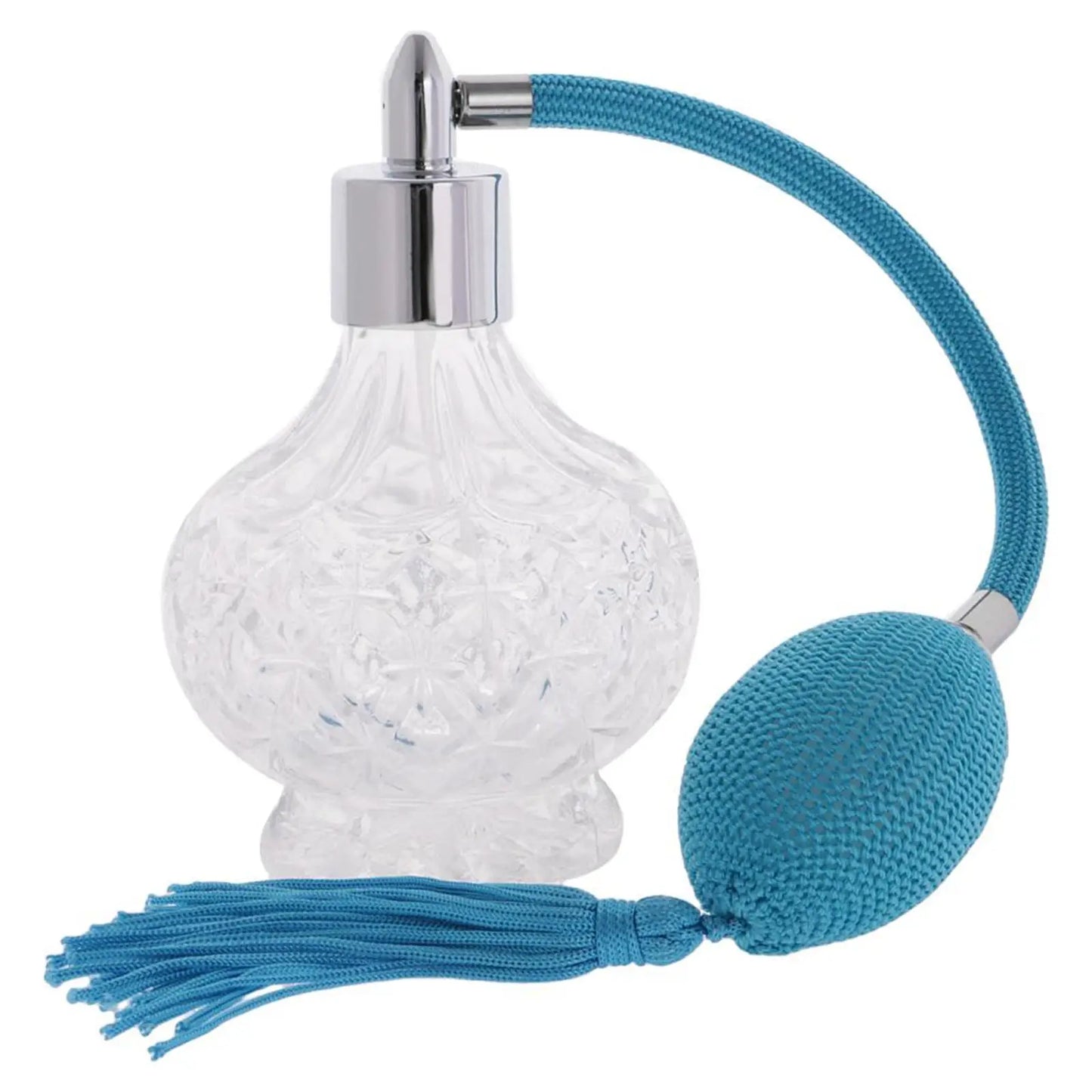 Vintage Style Perfume Spray Bottle with Air Bulb Classic Sprayer Empty Bottle Long Tassel 80ml Fine Mist Glass Perfume Bottle