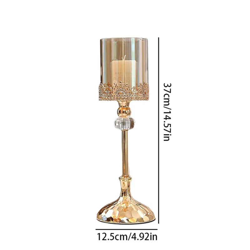 Elegant Gold Crystal Candle Holders