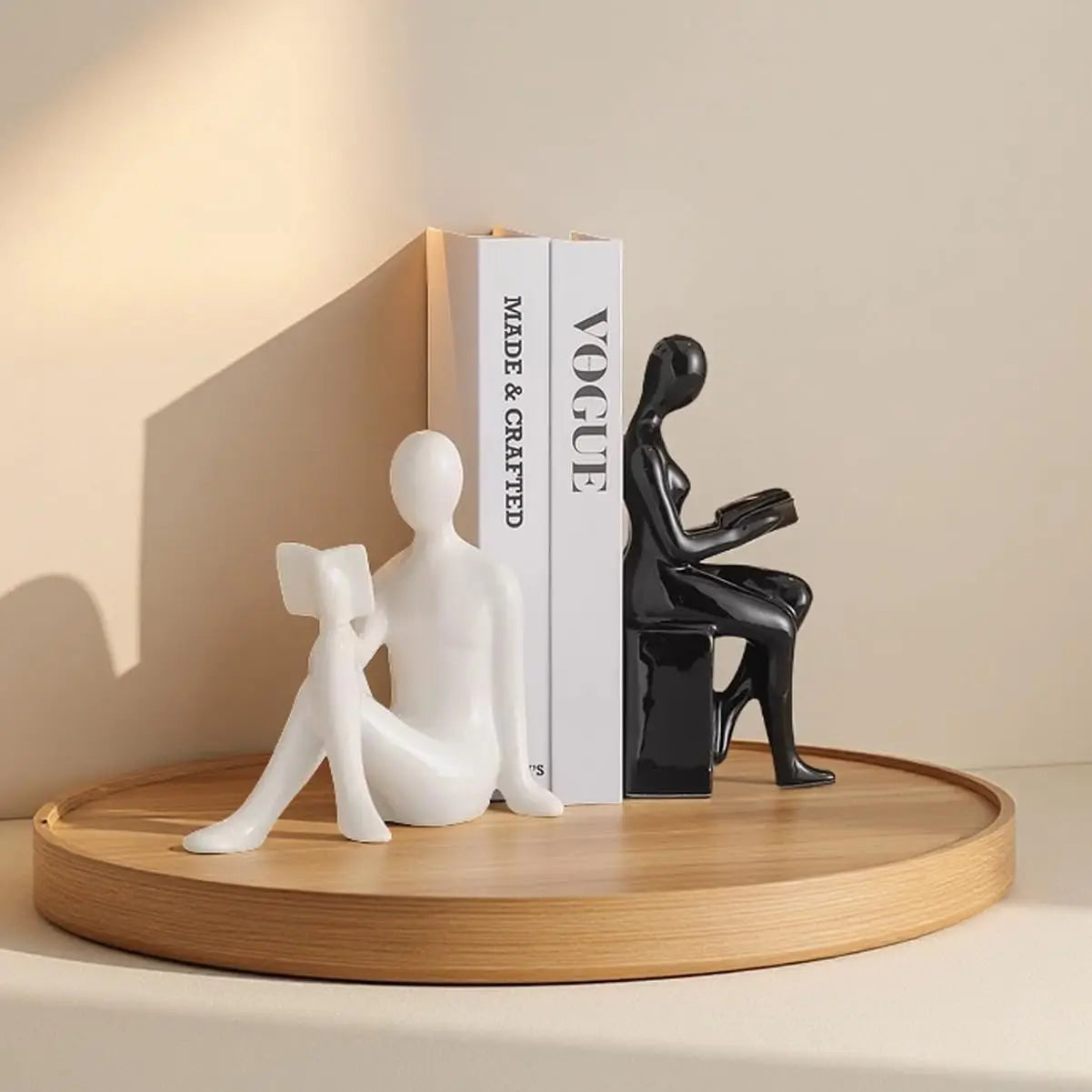 Reading Couple Sculptural Bookends