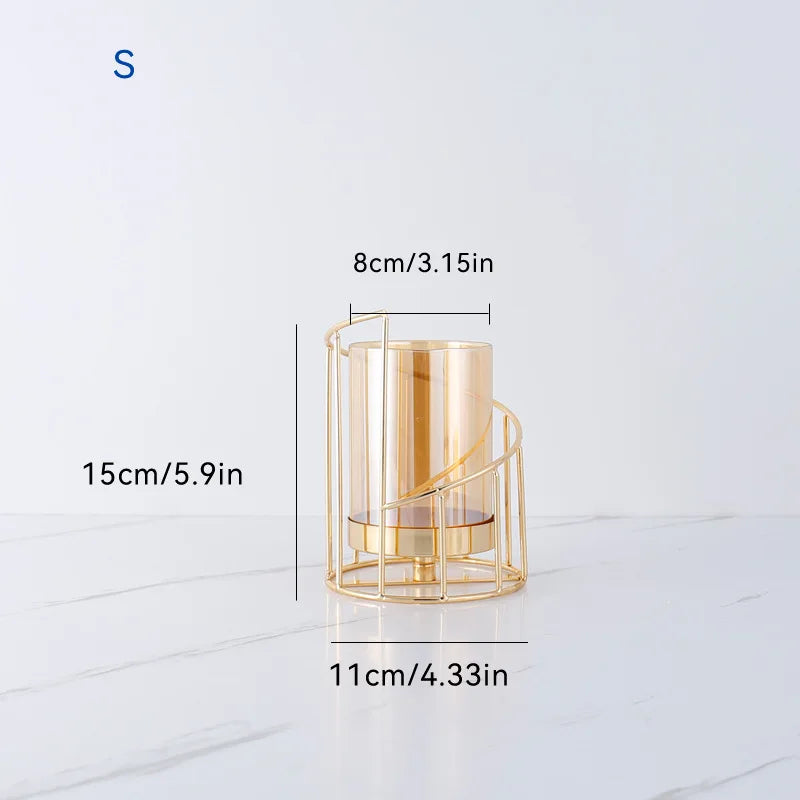 Elegant Gold Metal Candle Holders