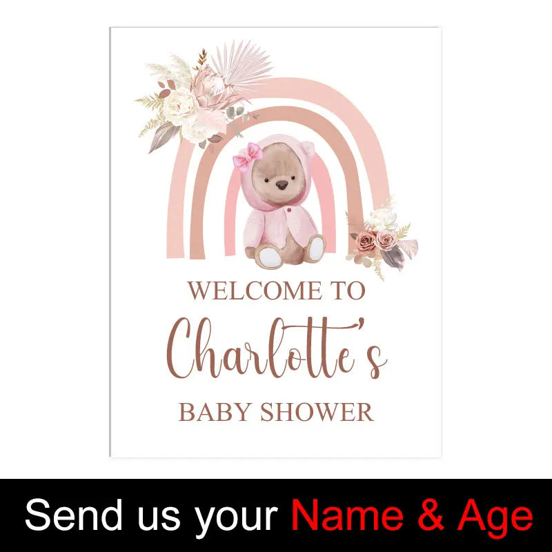 Custom Baby Shower Welcome Sign Board Mosaic Customized Personalized Welcome Baby Shower Sign for Baby Shower Birthday Decoratio