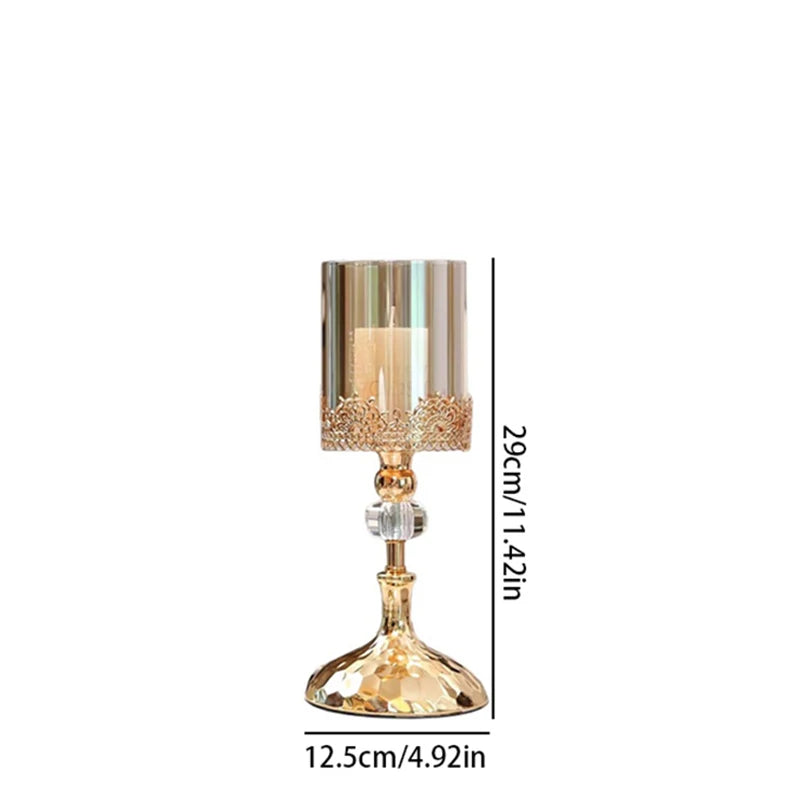 Elegant Gold Crystal Candle Holders