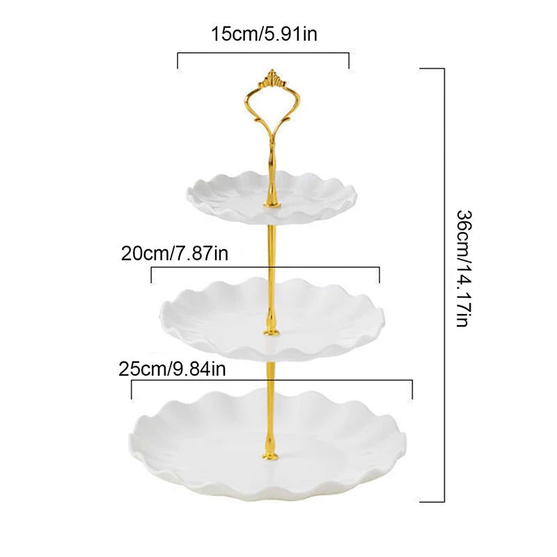 Double layer cake candy stand round wedding party fruit plate display home decoration tray table exquisite