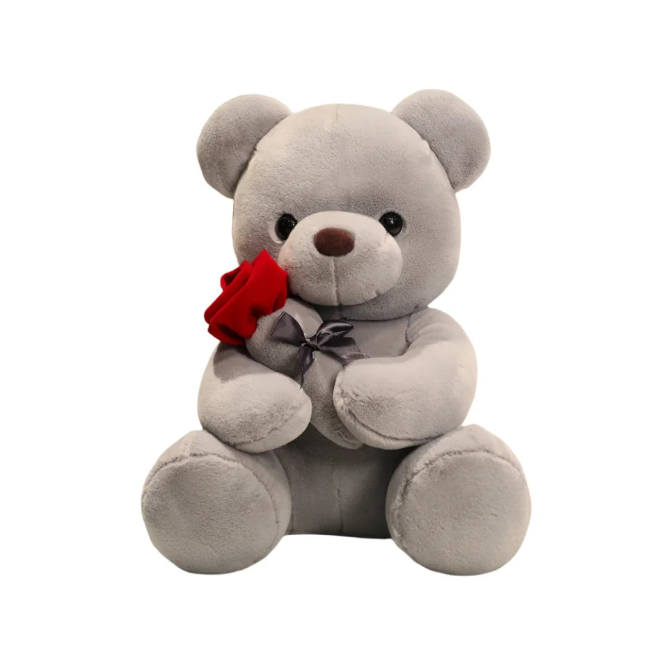 New cartoon rose teddy bear plush toys for girls Valentine's Day gift bear pillow