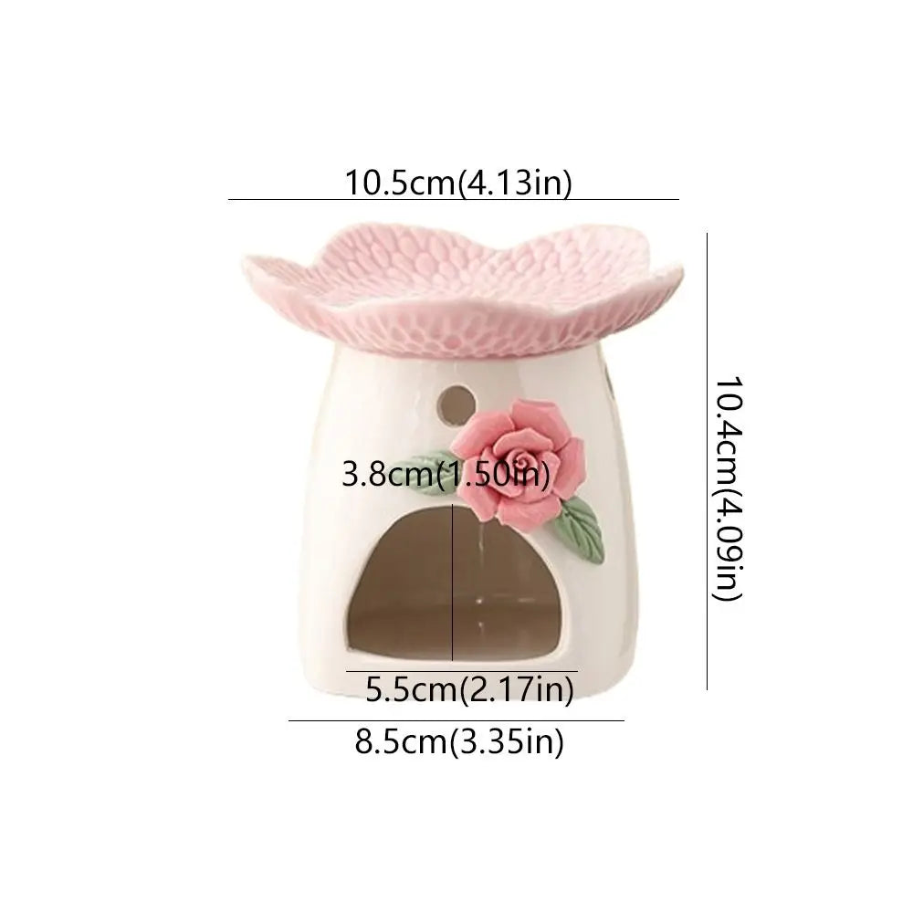 Non-Toxic Ceramic Flower Aromatherapy Stove Eco-Friendly Heat Resistant Essential Oil Diffuser Handmade Candle Stove Bedroom