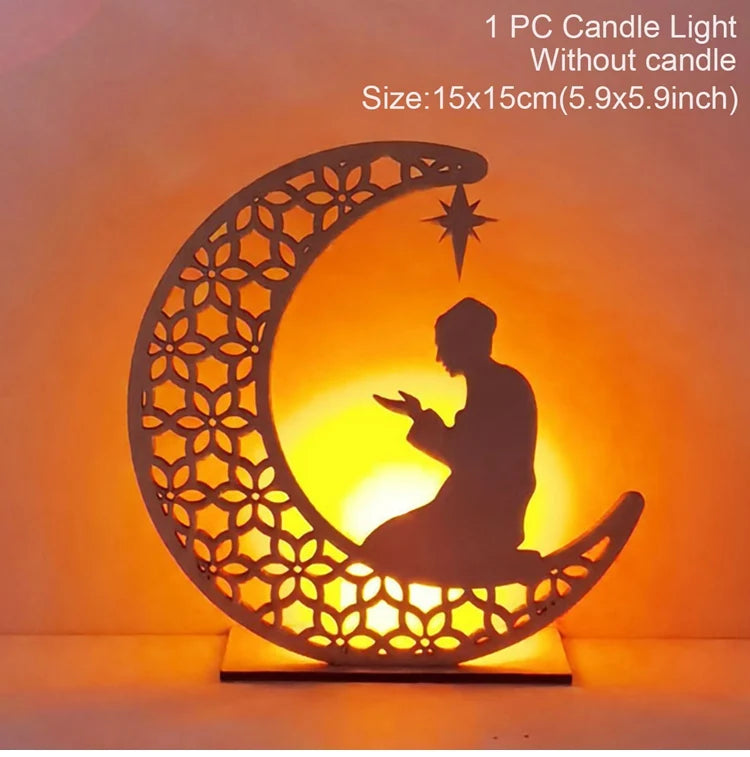 2025 EID Mubarak Wooden Pendant Ramadan Decoration For Home Islamic Muslim Party Decor EID Gifts Abaya AL Adha Kareem Gifts