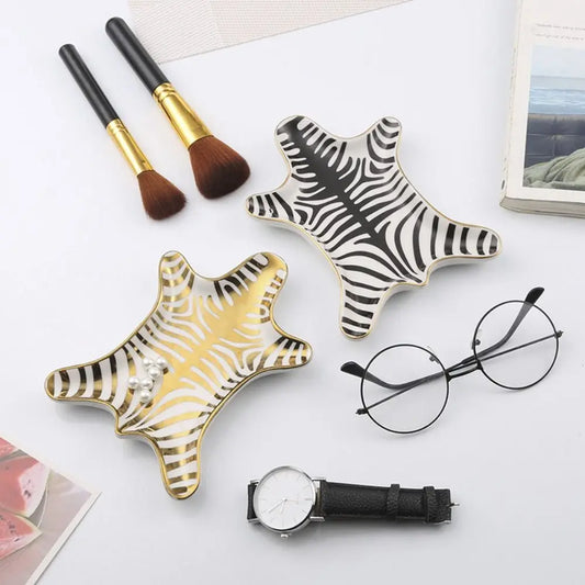 Desktop Ornament Ceramic Jewelry Tray Creative Portable Bathroom Storage Tray Simple Multi-Function Storage Plate Food