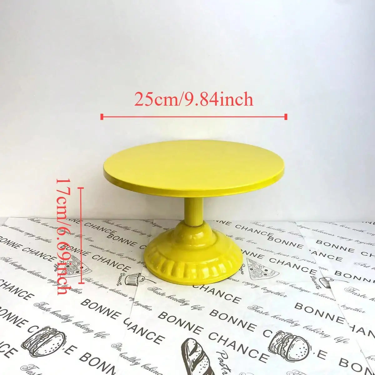 Yellow Cake Stand Wrought Iron Dessert Tray Afternoon Tea Birthday Party Home Decor Fruit Display Stand Plate