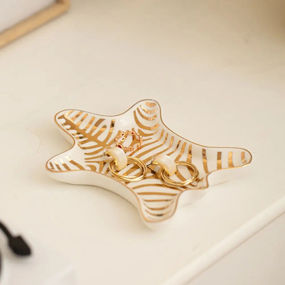 Desktop Ornament Ceramic Jewelry Tray Creative Portable Bathroom Storage Tray Simple Multi-Function Storage Plate Food