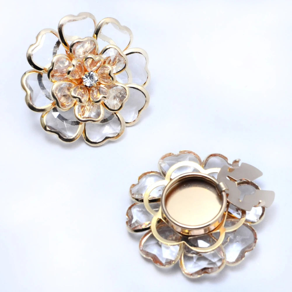 2pcs Korean Style Camellia Enamel Button Cover Cufflinks for woman Men Shirt  Alloy High-end Accessories