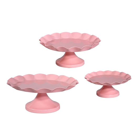 1pc Pink Iron Dessert Stand Large Capacity Cupcake Display Rack Elegant Cake Tray Sweetheart Table Fruit Plate Party Wedding