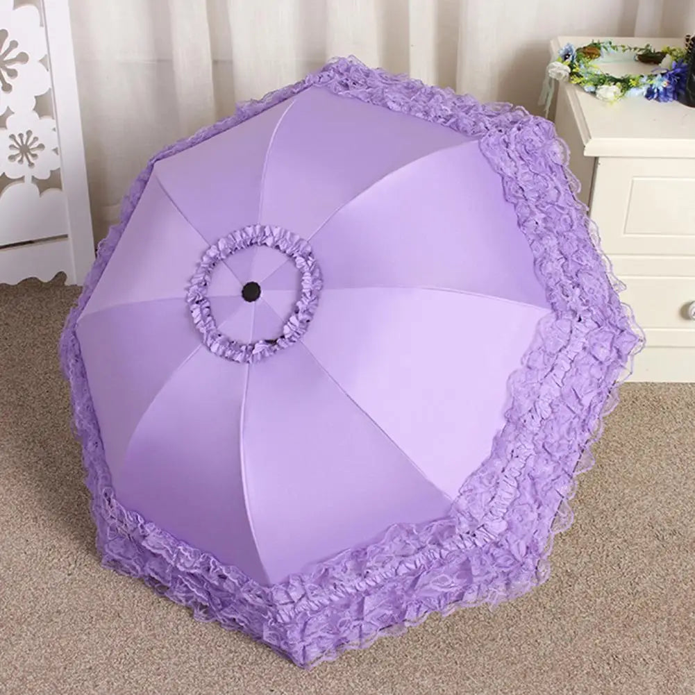 Vintage Lace Parasol Uv Protection Folding Umbrella Stylish Lace Folding Umbrella for Sun Protection Rain Lightweight Portable