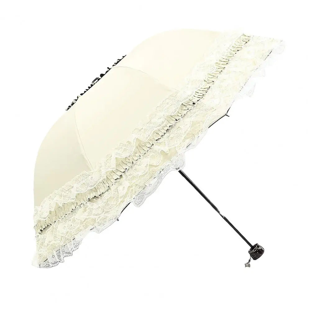 Vintage Lace Parasol Uv Protection Folding Umbrella Stylish Lace Folding Umbrella for Sun Protection Rain Lightweight Portable