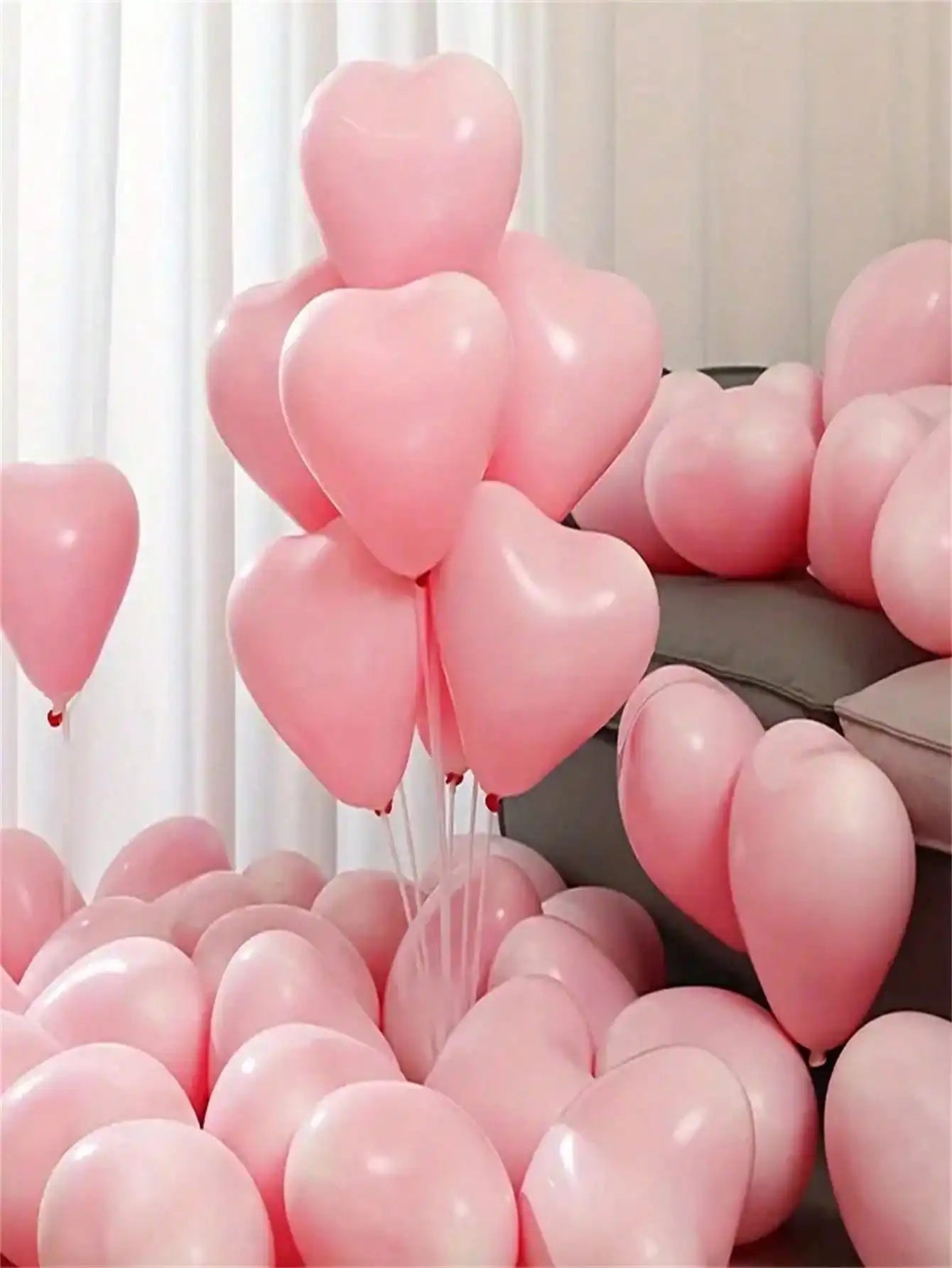 20pcs 10Inch Pink Macarons Heart Shape Latex Balloon Birthday Party Decorations Wedding Valentine's Day Decor Kids Shower Globos