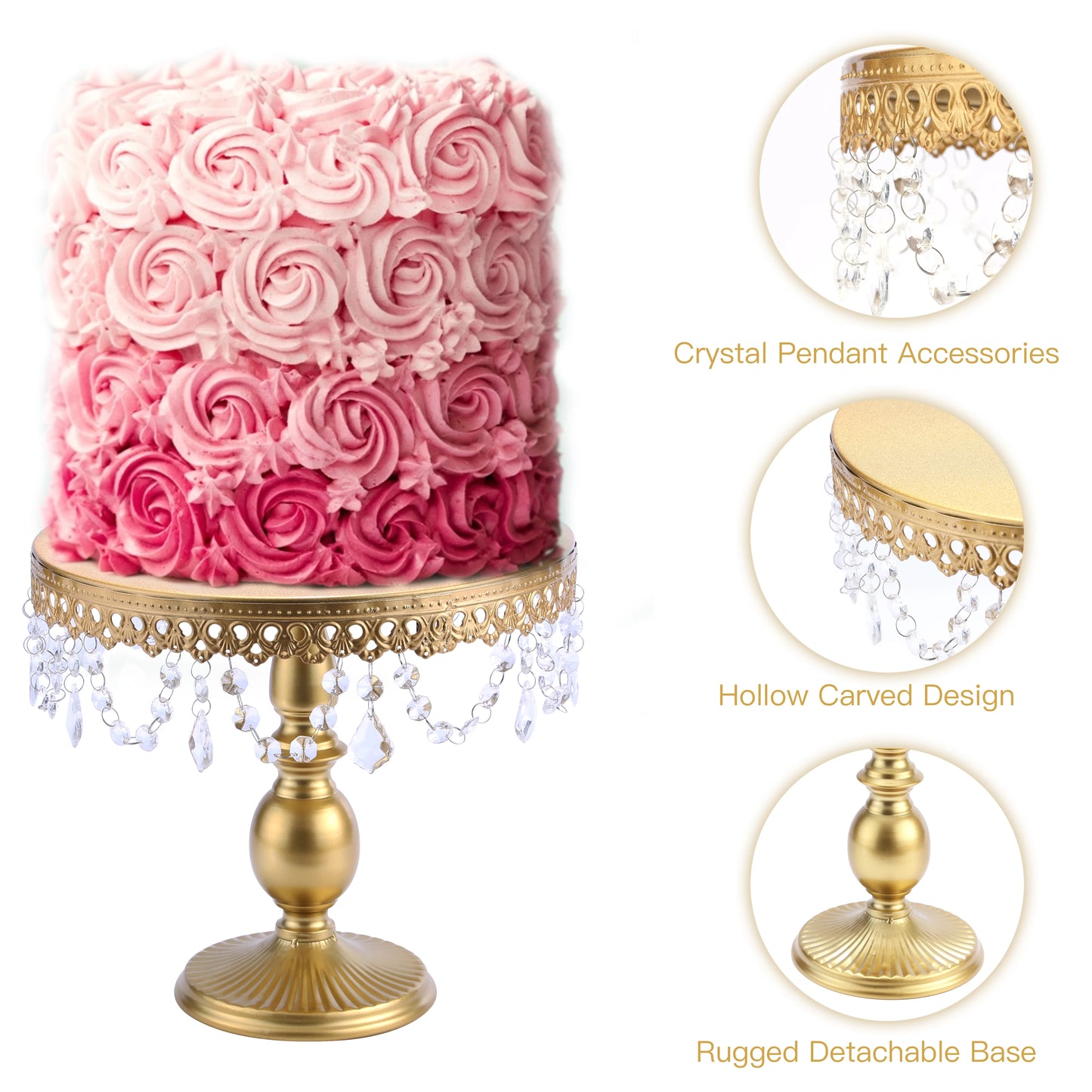 3 sets Gold Metal Cake Stand Set, 8/10/12Inch Round Cake Stand, Cupcake Display Stand, Dessert Table Display Stand for Wedding