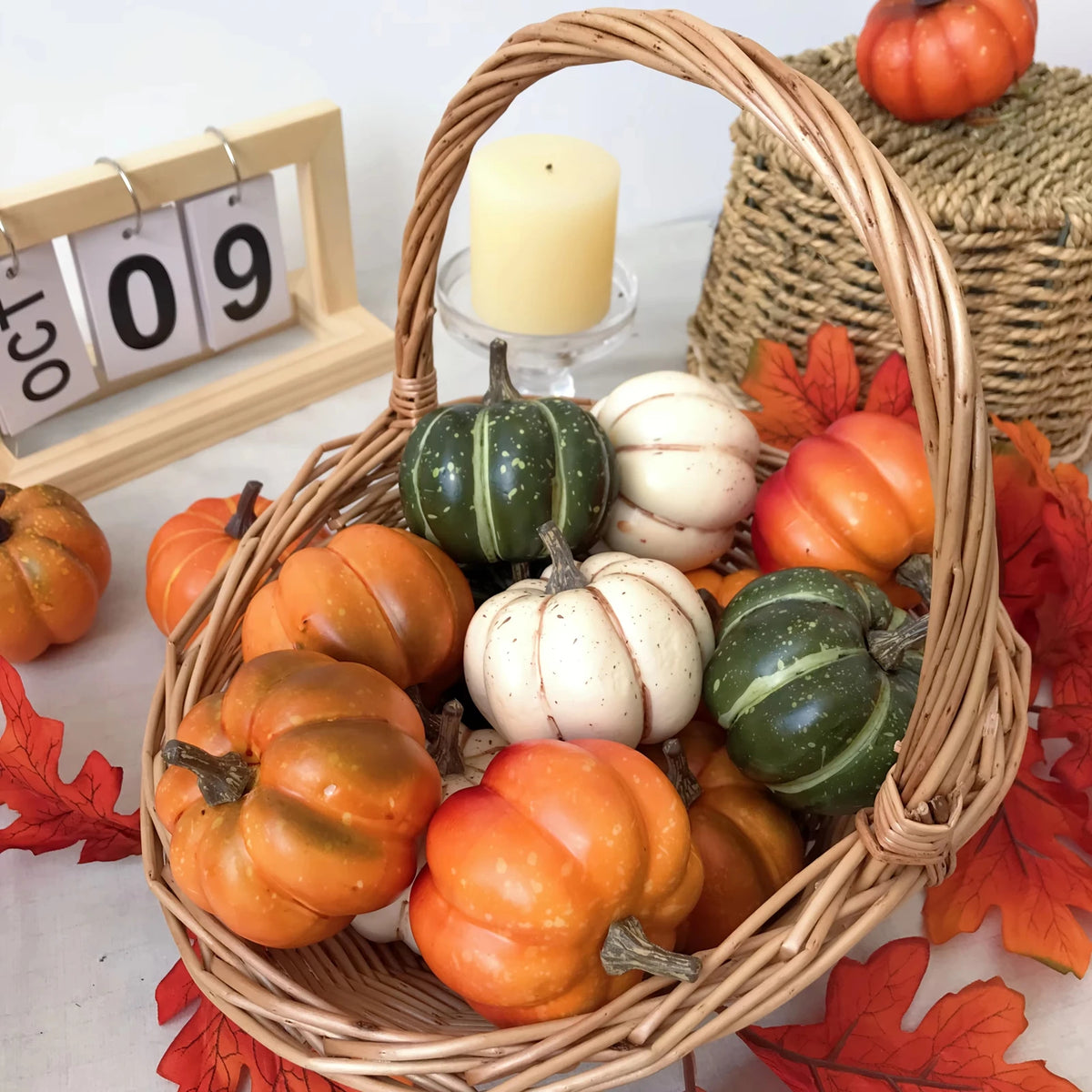 Autumn Mini Pumpkin Decor Set – 9 Pieces