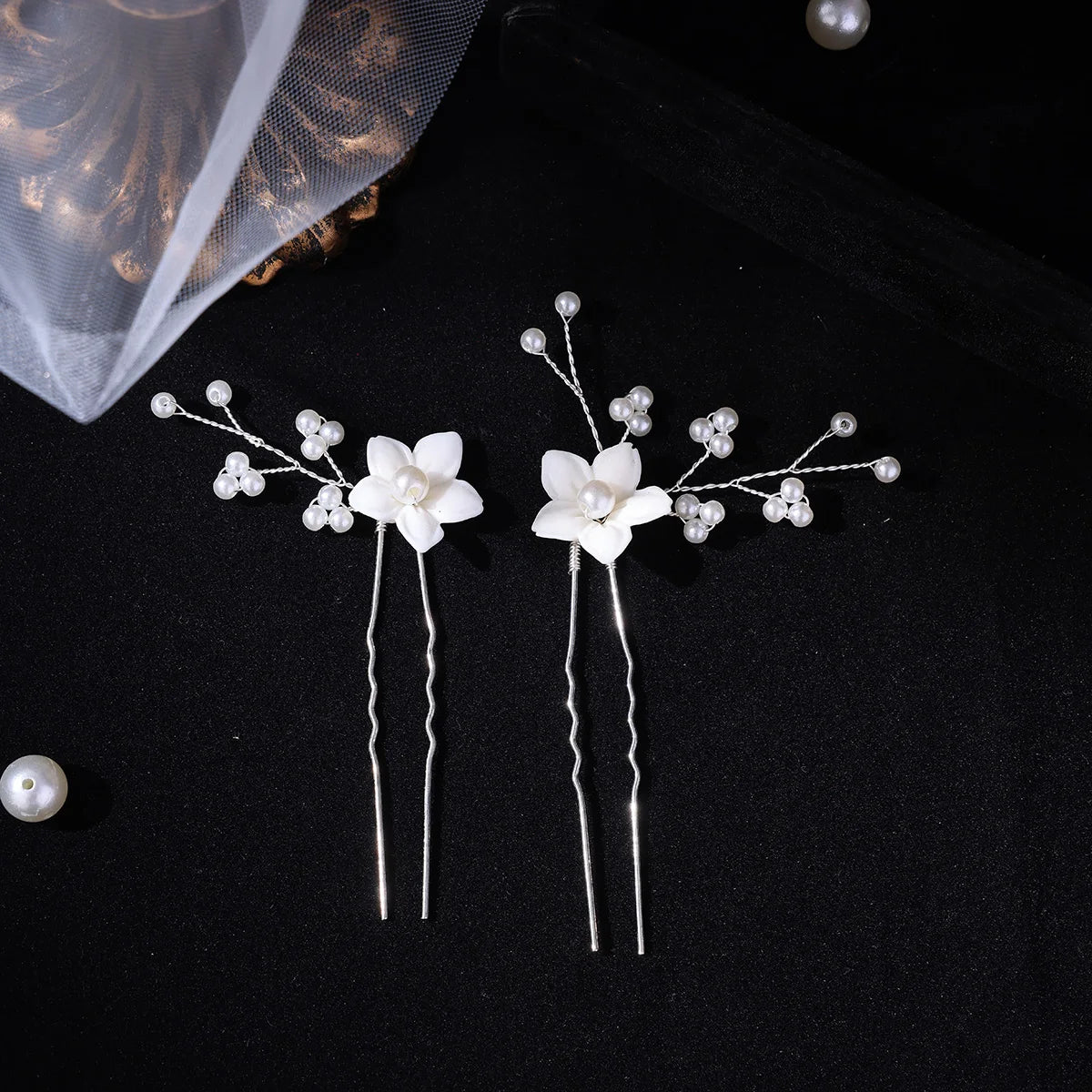 3Pcs Handmade Pearls Hair Combs Flowers Hairpins Clips Wedding Hair Accessories For Women Bride Headbands