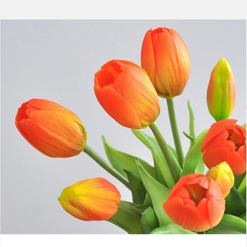 5pcs/Bouquet Mini New Silicone Tulip 25cm Artificial Flower Real Touch Fake Plant Bouquet for Wedding Decoration Home Garen