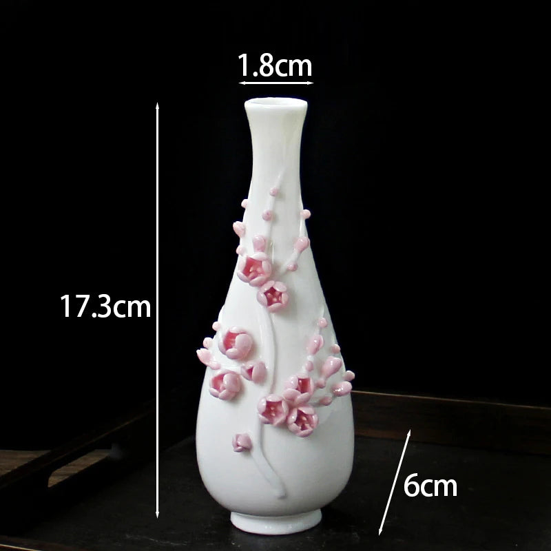 Hand-painted Vase Ornaments Ceramic Mini Flower Inserted Dry Flower Fragrance Bottle Home Desktop Decoration Crafts