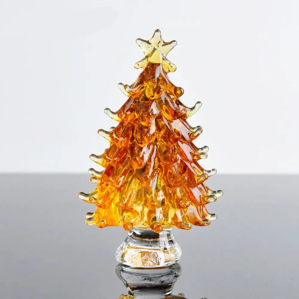 Creative Crystal Christmas Tree Figurines Home Xmas Decoration Paperweight Crafts Art&Collection Table Ornaments Souvenir Gifts