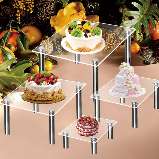 15/20/25/30cm Acrylic Cake Stand Cupcake Stand Dessert Table Display Set For Birthday Wedding Party Household Stand