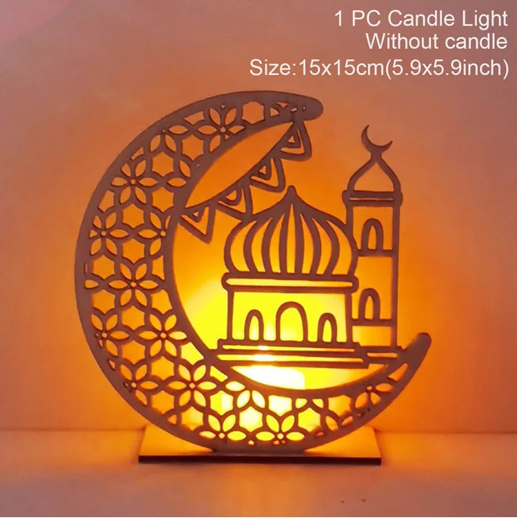 2025 EID Mubarak Wooden Pendant Ramadan Decoration For Home Islamic Muslim Party Decor EID Gifts Abaya AL Adha Kareem Gifts
