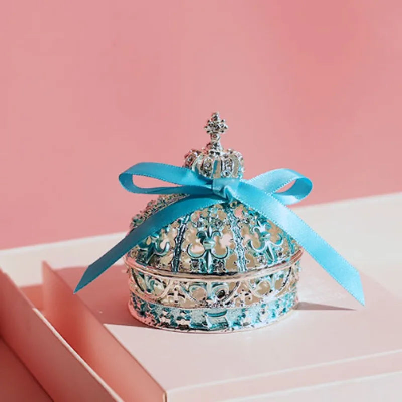 European Creative Jewelry Box Crown Ring Holder Wedding Proposal Gift for Women Earrings Necklace Storage
