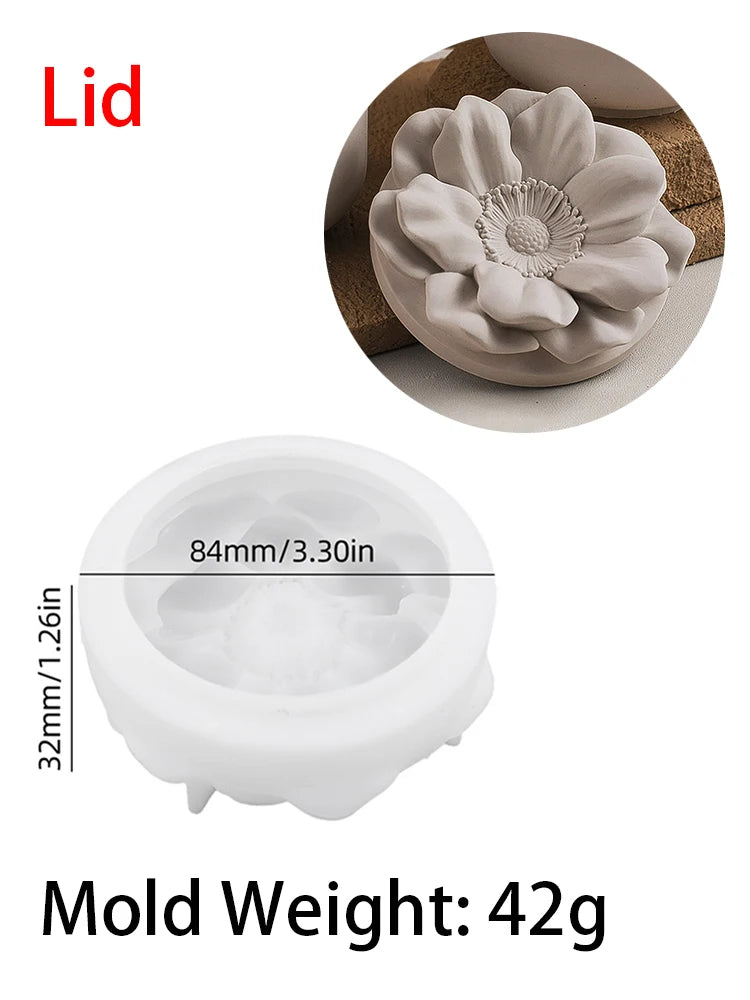 Flower Candle Jar Silicone Mold DIY Handmade Cylinder Flowerpot Plaster Resin Storage Box Craft Casting Molds Home Decor Supplie