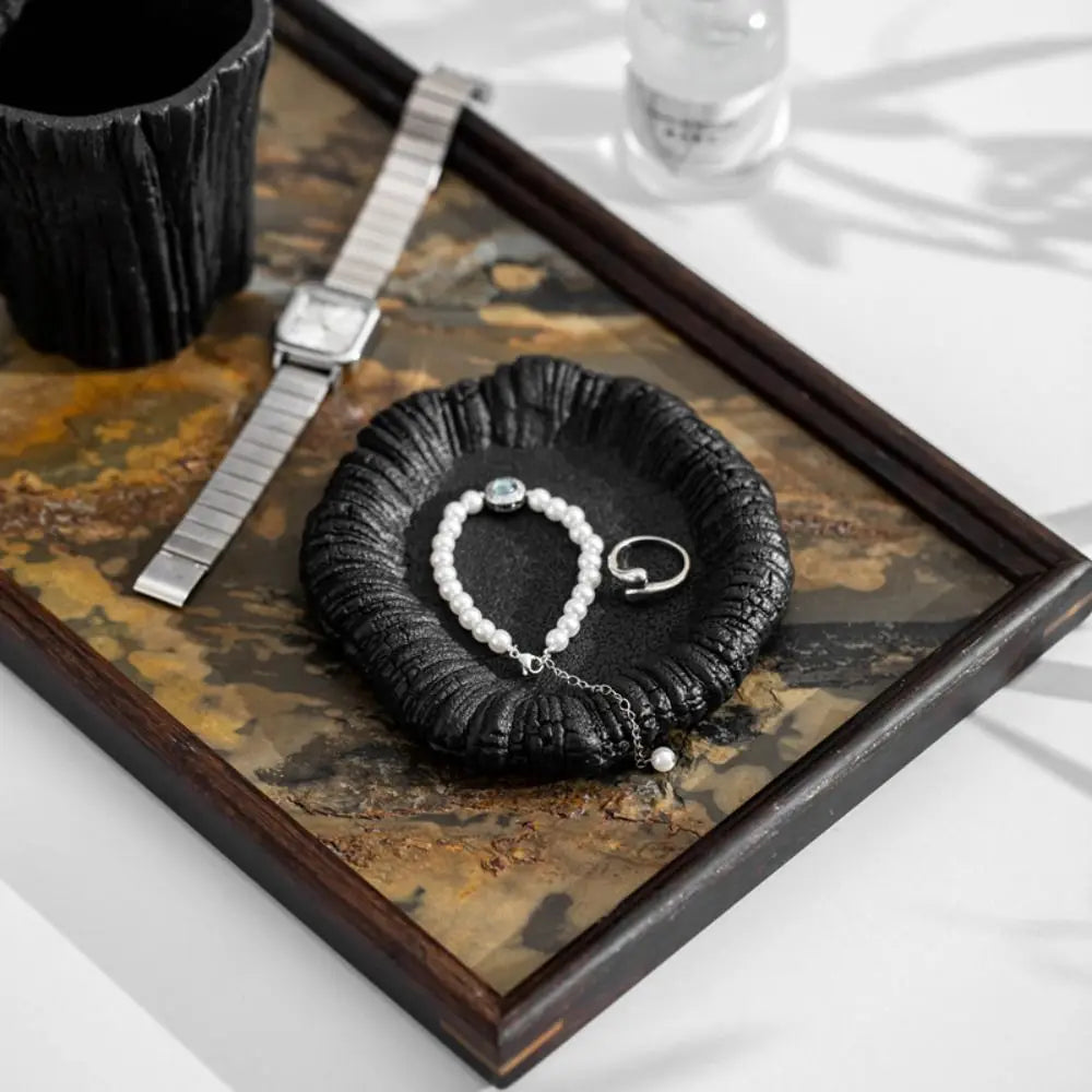 Home Decoration Ceramic Jewelry Storage Tray Irregular Portable Jewelry Display Rack Artistic Creative Storage Plate Home