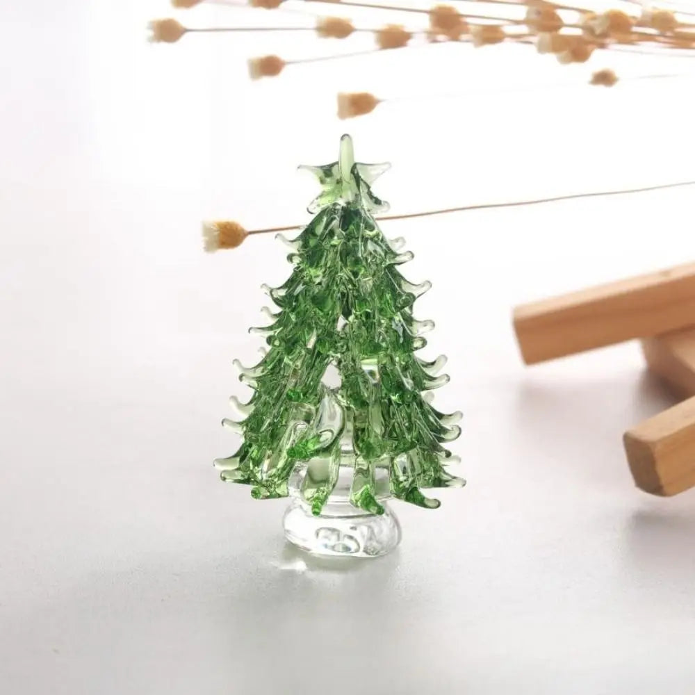 Creative Crystal Christmas Tree Figurines Home Xmas Decoration Paperweight Crafts Art&Collection Table Ornaments Souvenir Gifts