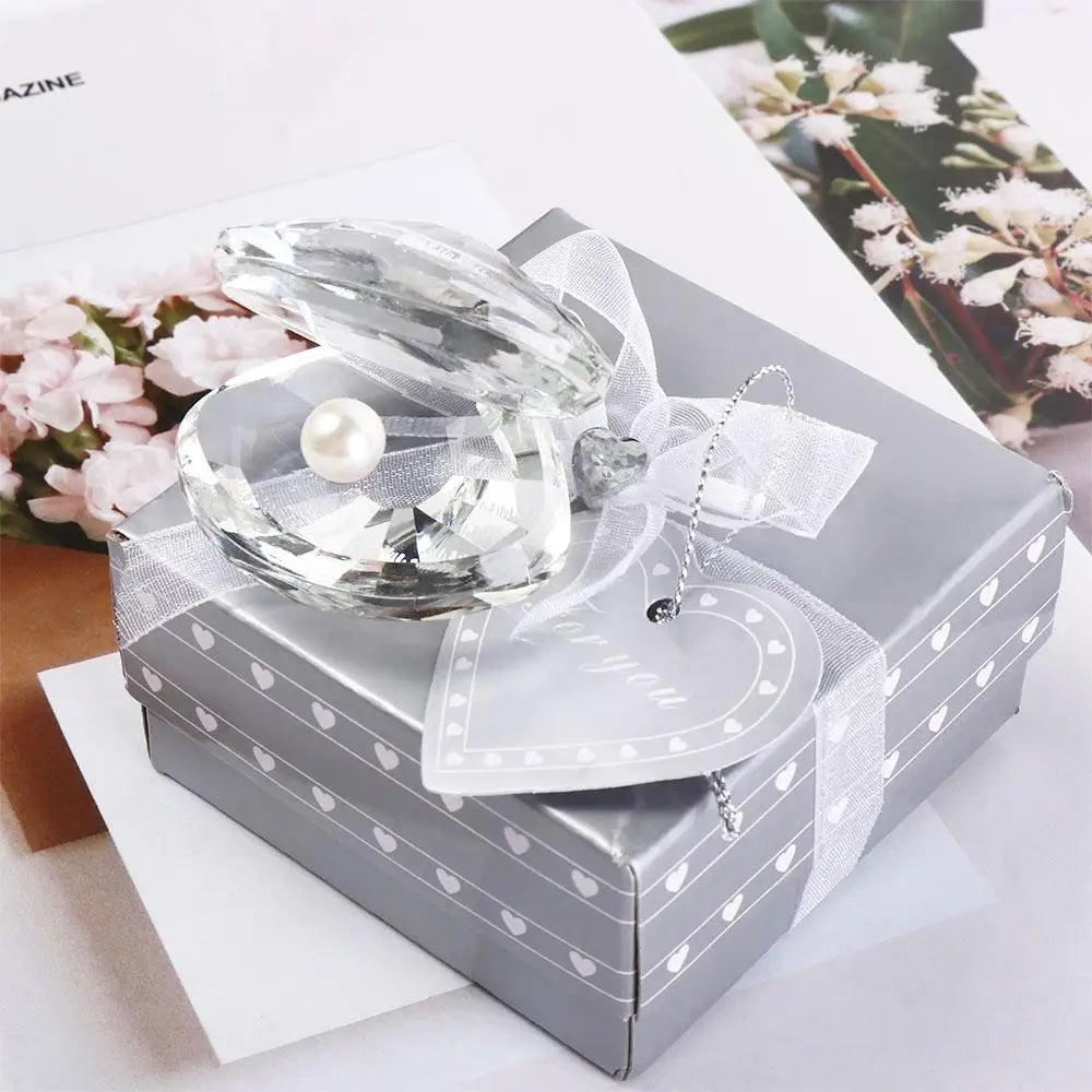 Room Decor Exquisite Crystal Pearl Clam Creative Artificial Crystal Crafts Unique Desktop Ornament Party Favors