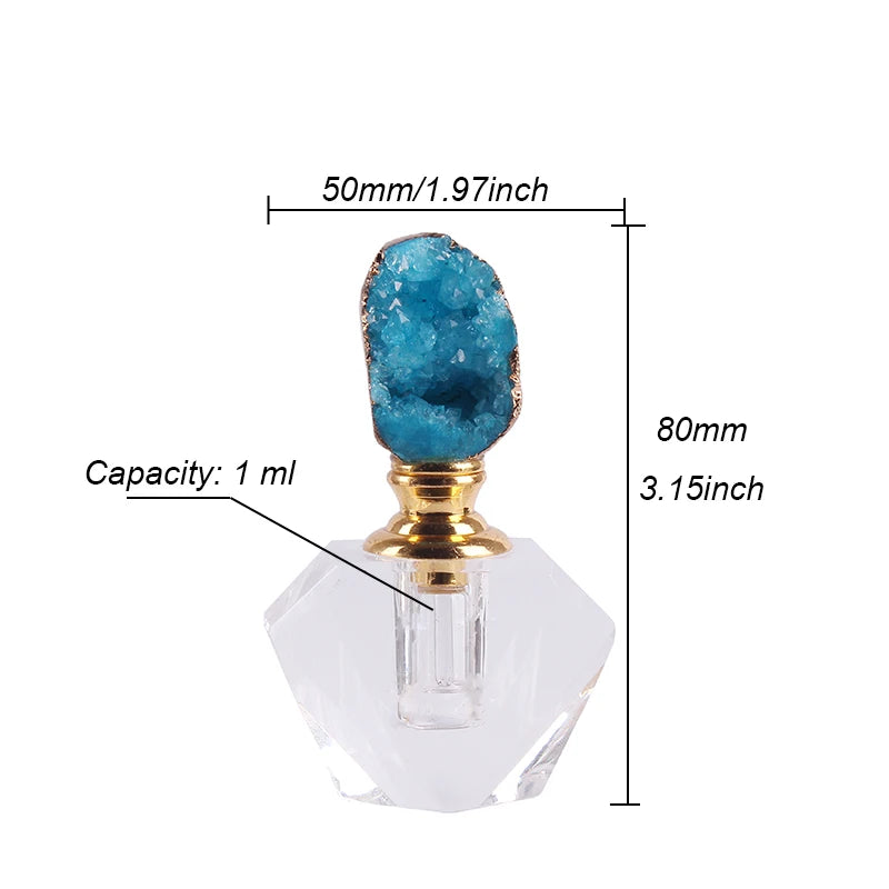 Natural Quartz Agate Crystal Perfume Bottle Refillable Essential Oil Smear Bottle Valentine's Day Gifts Wedding Favors Souvenir