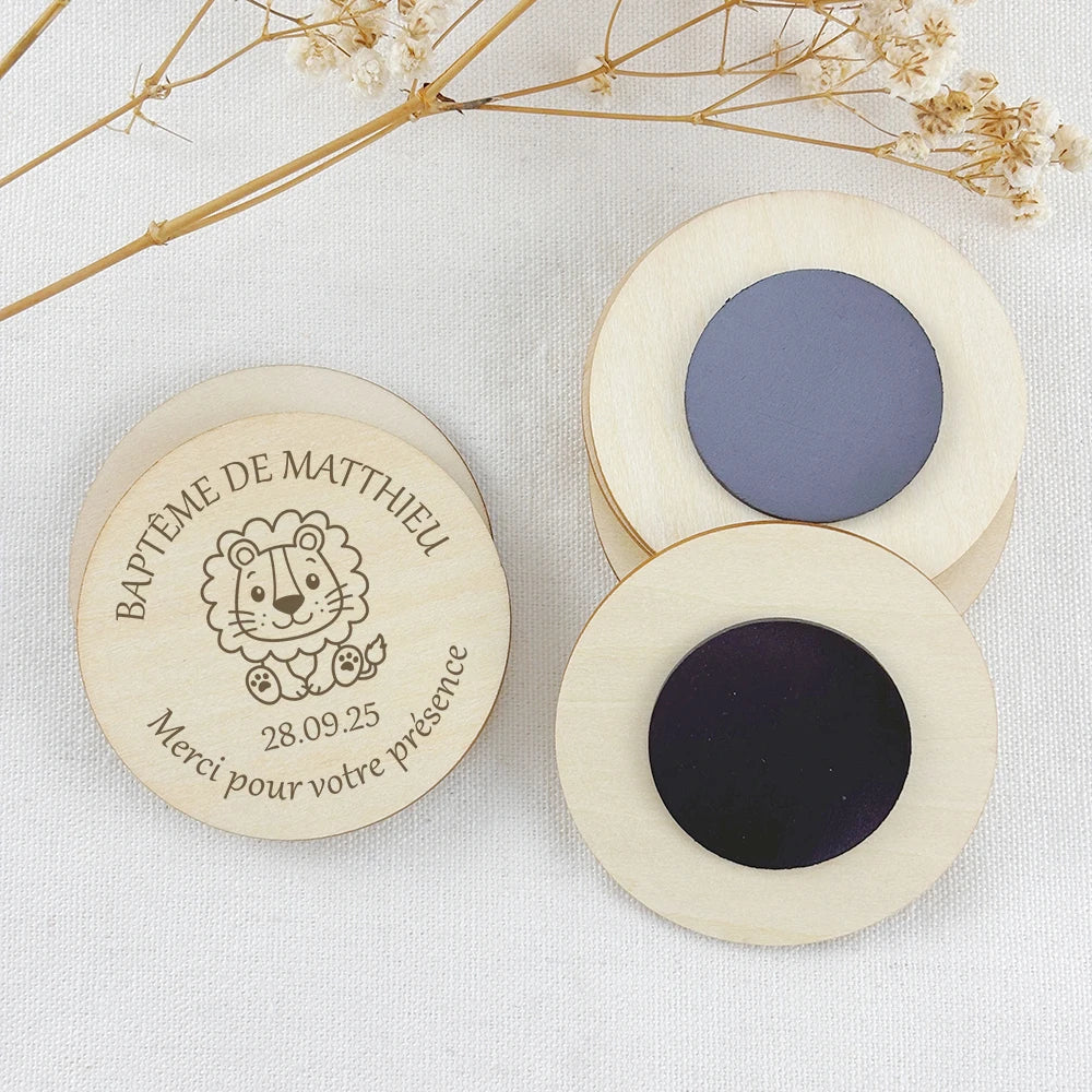 Baby Shower Favors Personalized Elephant Giraffe Wooden Magnets Custom Safari Animal Birthday Souvenirs Baptism Gifts for Guests