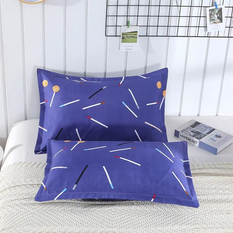 Printed Pillow Case Throw 40x60cm Simple Soft Cozy Skin-friendly Students Bedroom Cover Washable Home Household  Fashion