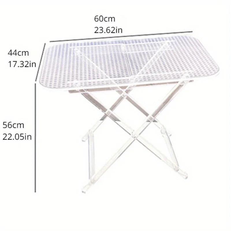 Luxurious Acrylic Coffee Table - Foldable Transparent Edge Table, Stylish Living Room Sofa Table - Patterned Tabletop