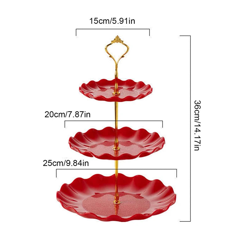 Double layer cake candy stand round wedding party fruit plate display home decoration tray table exquisite