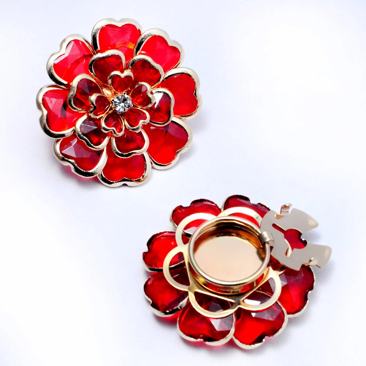 2pcs Korean Style Camellia Enamel Button Cover Cufflinks for woman Men Shirt  Alloy High-end Accessories