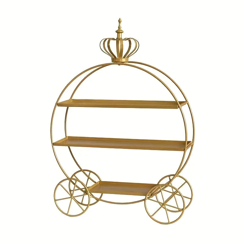European Crown Dessert Table Display Stand, Showcase, Wedding Decoration, Afternoon Tea Cake Rack, Golden Pastry Ornament Plate